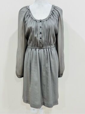 J.Crew Silk Chiffon Women’s  A-Line Maisie Dress Size 8‎ Graphite Color